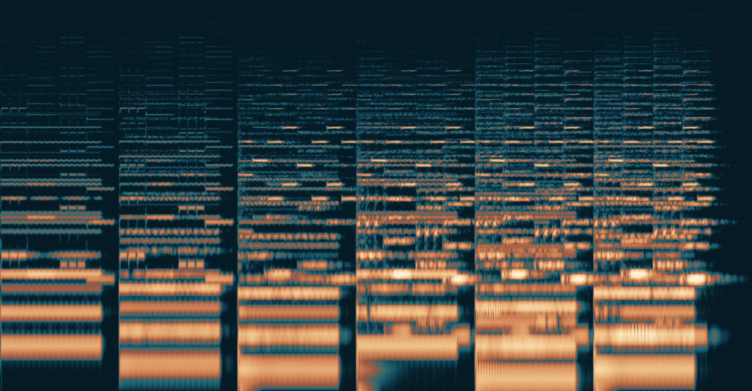 Real music-derived spectral portrait, representing the expressive complexity of music rather than a proprietary processing diagram